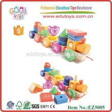 2015 Hot Sale Shape Block Jouets en bois Véhicule Nouveau train en bois Toy Train de train typique en bois